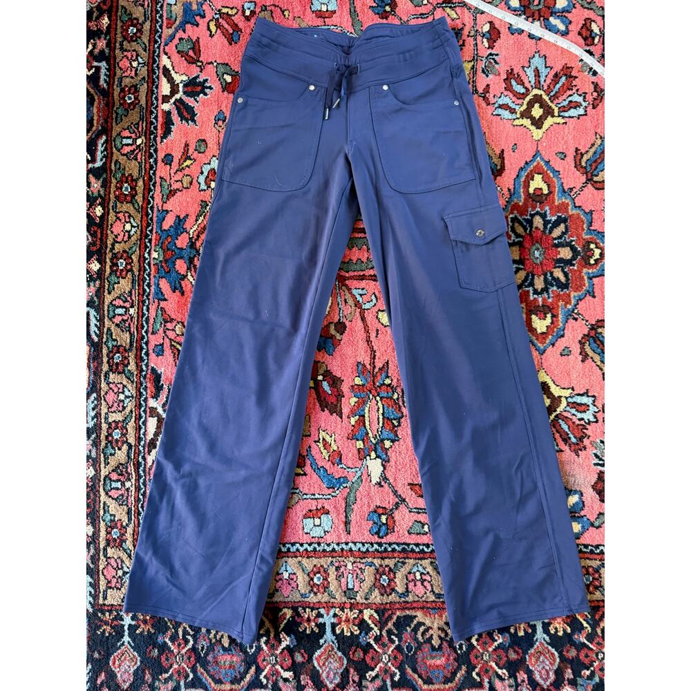 Kuhl Wide Leg Hiking Outdoors Pants Womens Sz 4 Reg Stretch Navy Blue Yoga